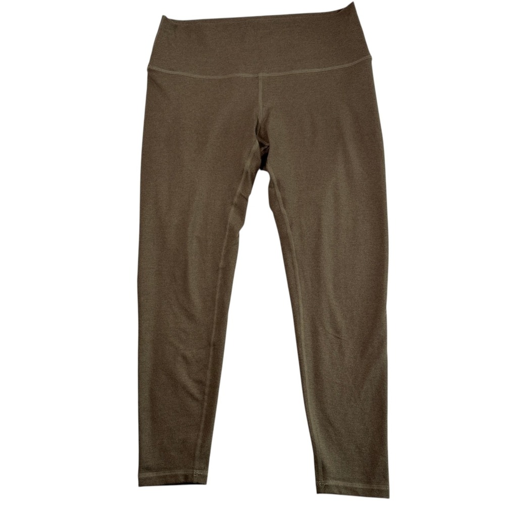 Fleo Womens El Toro Leggings Sz XL Olive Green High Rise Workout Yoga Athletic